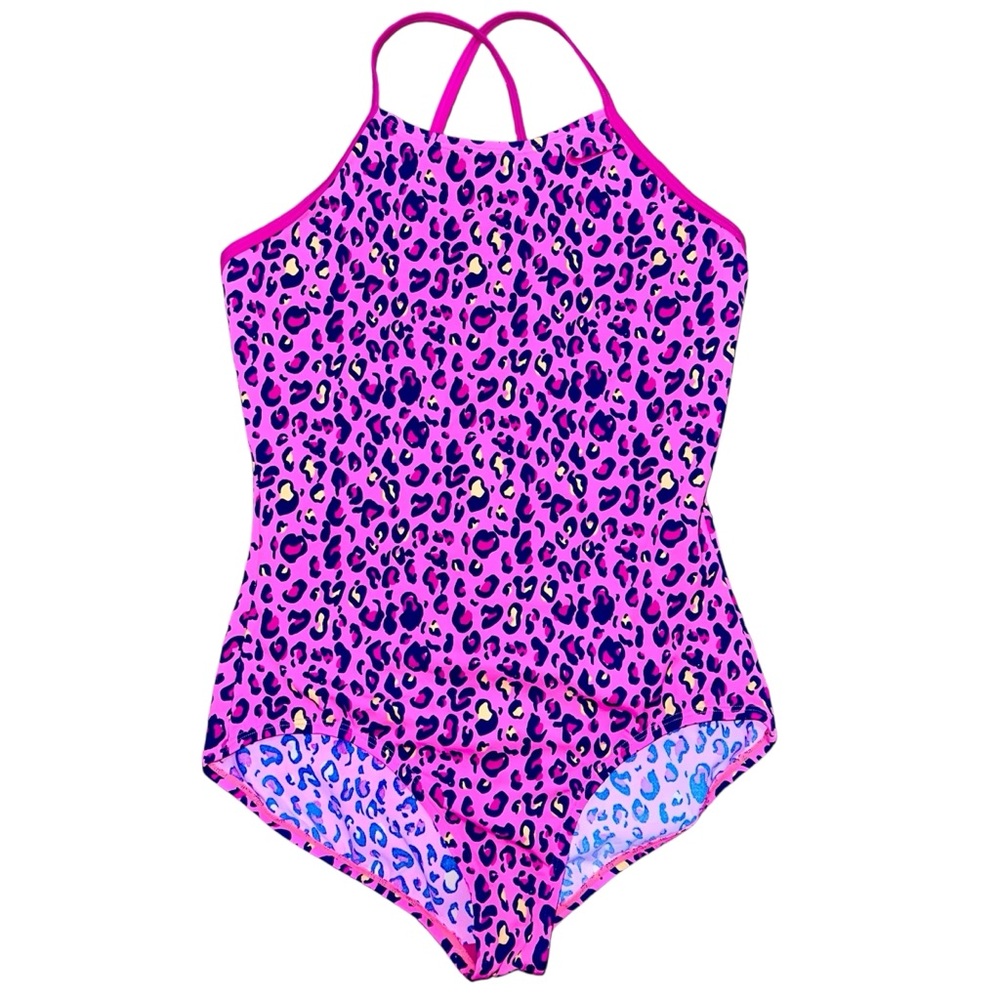 Pink Leopard / Cheetah Girls Cross-back Swimsuit 1 Piece Sz XL